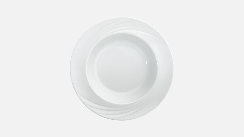 DONNA SENIOR - Spezialteller tief rund Fahne Relief - 23cm