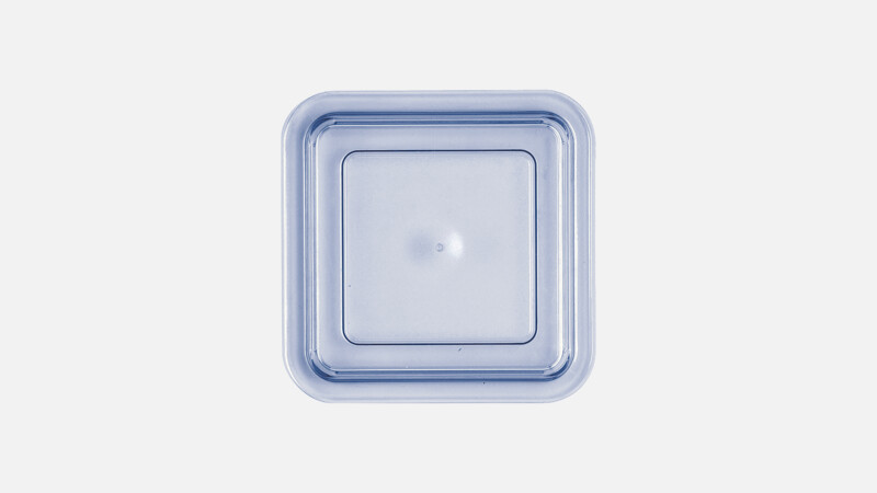 KUNSTSTOFFDECKEL - Lid - tall blue-lucent 13x13cm
