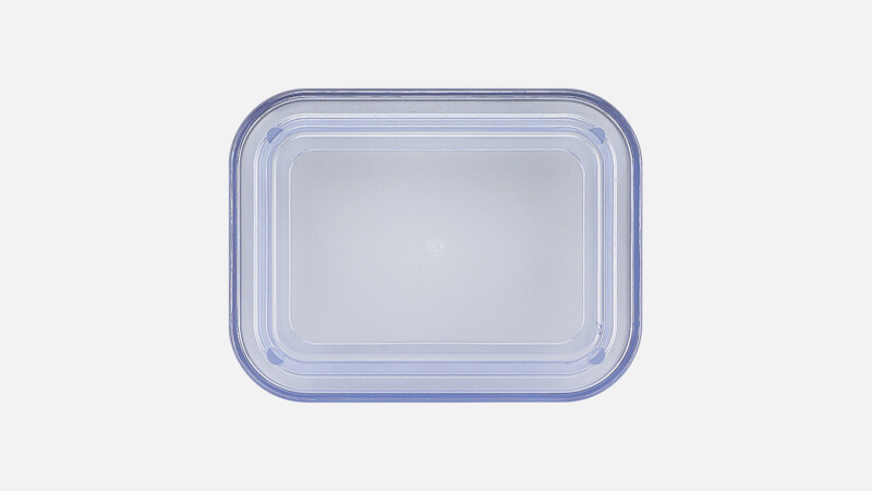 KUNSTSTOFFDECKEL - Deckel - hoch blau-transp. 13x10cm