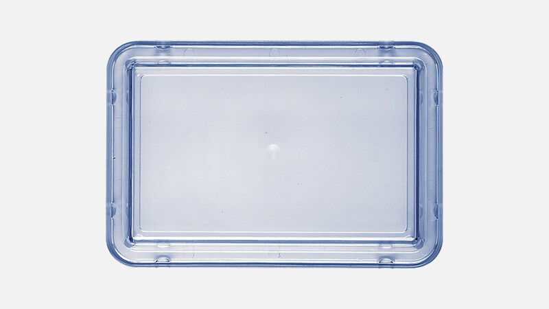 KUNSTSTOFFDECKEL - Lid - tall blue-lucent 19x13cm