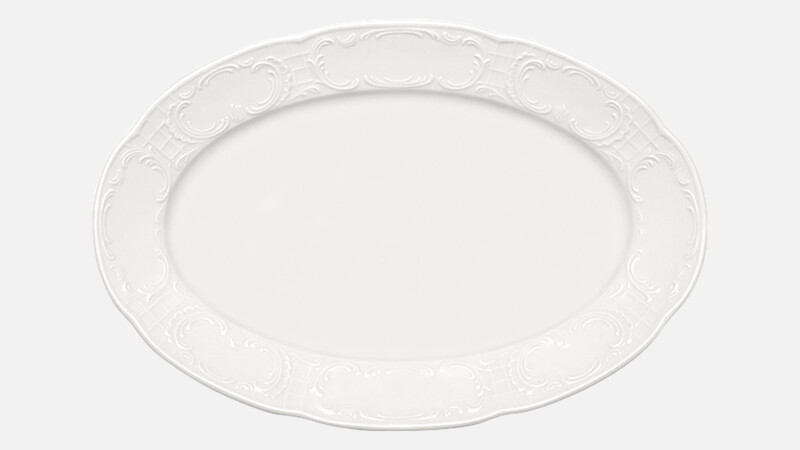 MOZART - Platte oval Fahne Relief - Servierplatte 36x24cm