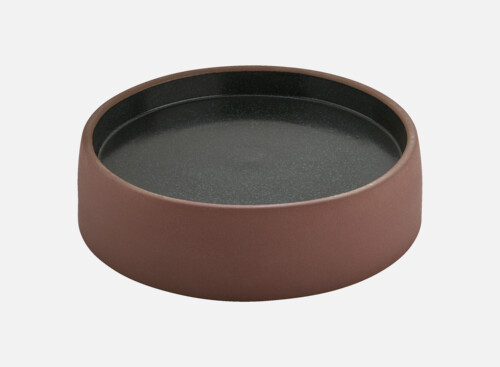 Plate flat/deep round brown/black 16cm