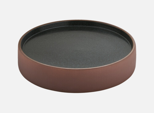 Plate flat/deep round brown/black 21cm
