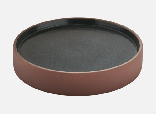 Plate flat/deep round brown/black 24cm