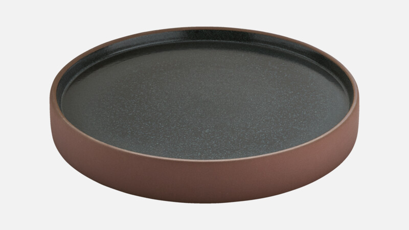 2IN1 - Teller flach/halbtief rund - Dessertteller brown/black 21cm