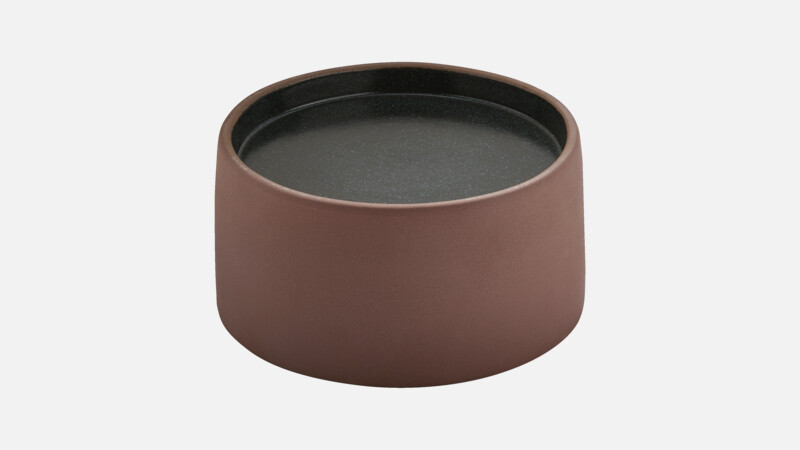 2IN1 - Bowl/plateau round - brown/black 16cm/1.00l