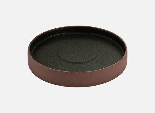 Plate/Saucer round brown/black 14cm