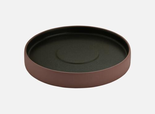 Plate/Saucer round brown/black 16cm