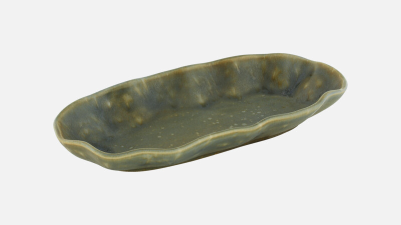 NAMI - Platte oval - olive 24x12cm