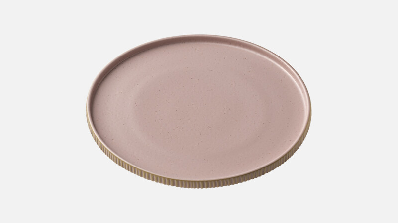 NARA - Teller fl. hoher Rand Relief - Dessertteller rosé 21cm