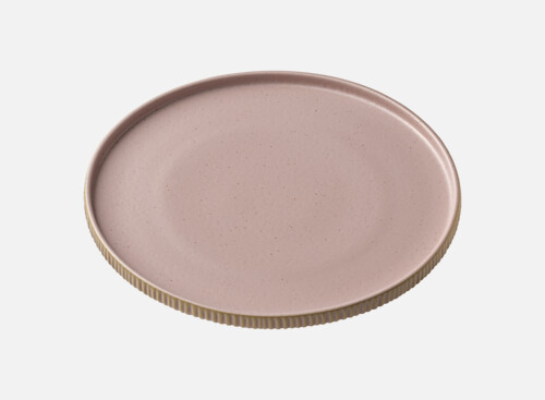 Plate fl. high rim embossed rosé 21cm