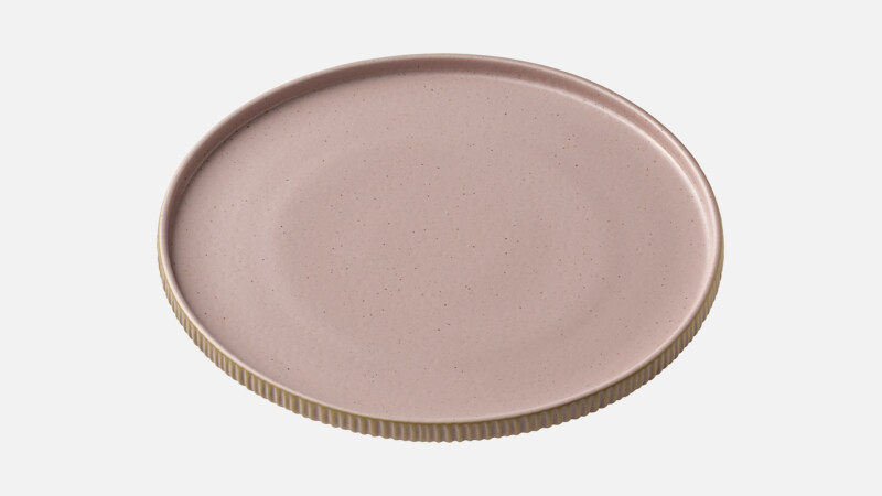 NARA - Teller fl. hoher Rand Relief - Speiseteller rosé 27cm