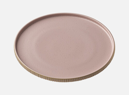 Plate fl. high rim embossed rosé 27cm