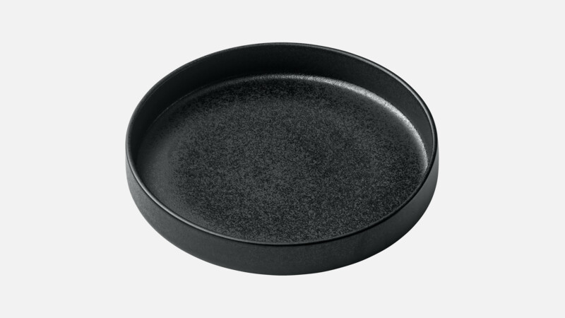 NARA - Teller tief hoher Rand - Suppenteller schwarz/black 24cm