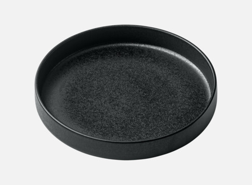 Teller tief hoher Rand schwarz/black 24cm