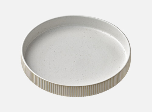 Plate deep high rim embossed weiß/white 24cm