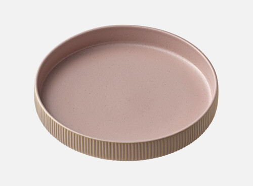 Plate deep high rim embossed rosé 24cm