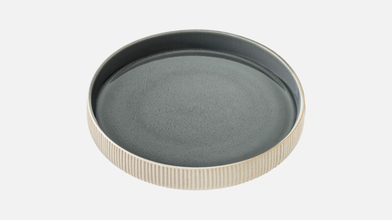 NARA - Plate deep high rim embossed - Soup plate grau/grey 24cm