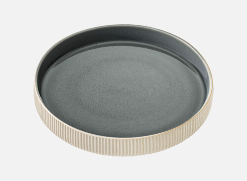 Plate deep high rim embossed grau/grey 24cm
