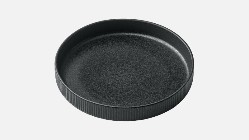NARA - Plate deep high rim embossed - Soup plate schwarz/black 24cm