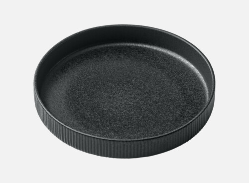 Plate deep high rim embossed schwarz/black 24cm