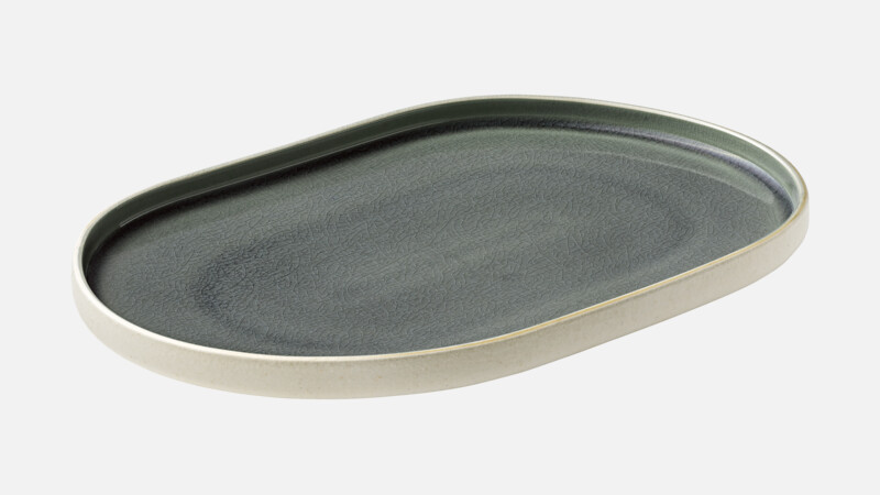NARA - Platter oval - Serving platter grau/grey 30cm