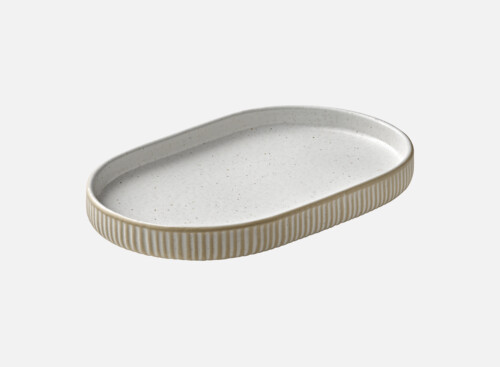Platter oval embossed weiß/white 18cm