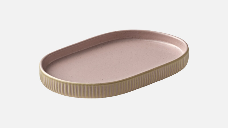 NARA - Platte oval Relief - Servierplatte rosé 18cm