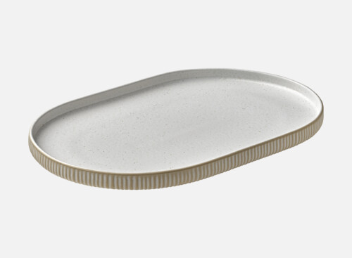 Platter oval embossed weiß/white 30cm