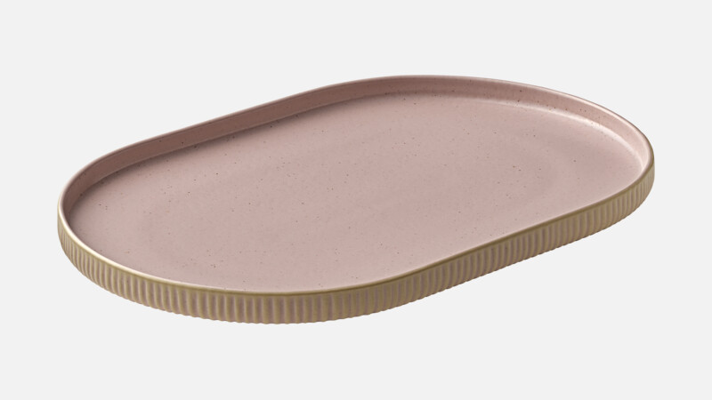 NARA - Platte oval Relief - Servierplatte rosé 30cm