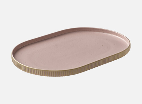 Platter oval embossed rosé 30cm