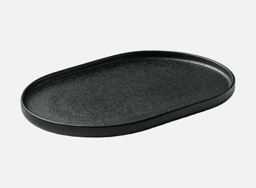 Platter oval embossed schwarz/black 30cm
