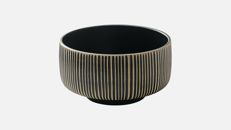 NARA - Schüssel rund Relief - black/white 15cm/0.88l