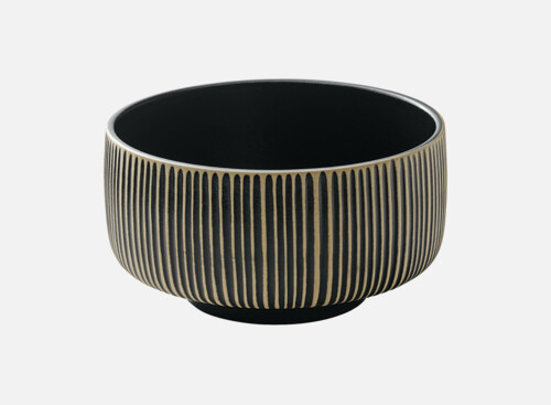 Bowl round embossed black/white 15cm/0.88l