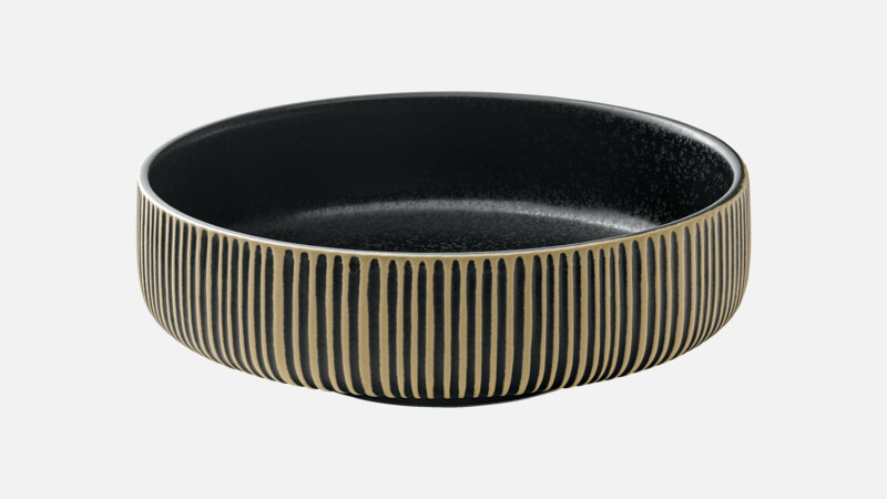 NARA - Schüssel rund Relief - black/white 21cm/1.46l