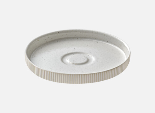 Saucer round embossed weiß/white 15cm