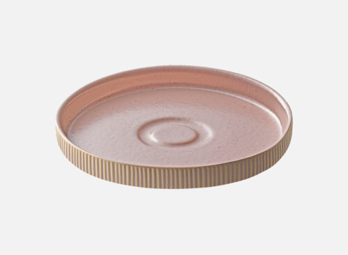Saucer round embossed rosé 15cm