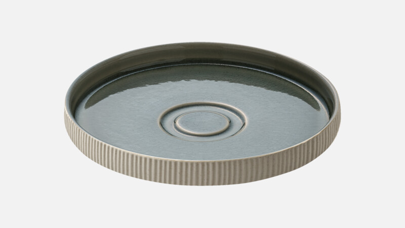 NARA - Untertasse rund Relief - grau/grey 15cm