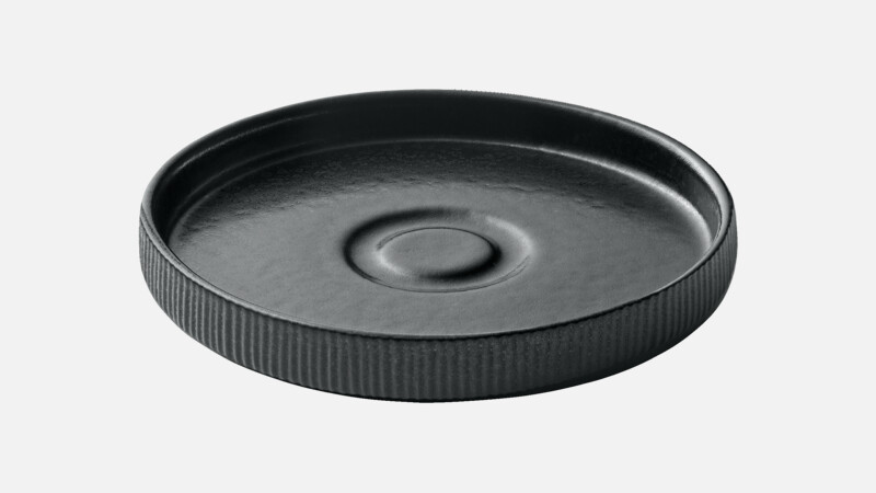 NARA - Untertasse rund Relief - schwarz/black 15cm