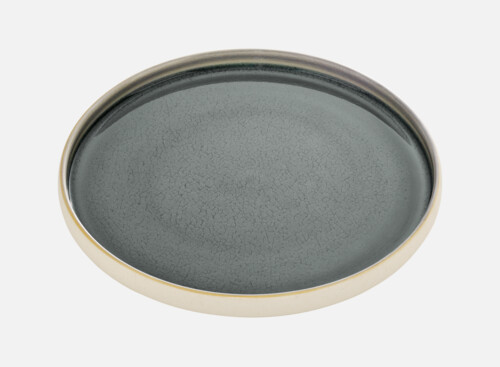 Plate flat round grau/grey 21cm
