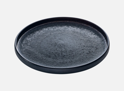 Plate flat round schwarz/black 21cm
