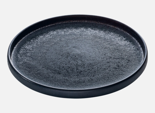 Plate flat round schwarz/black 27cm