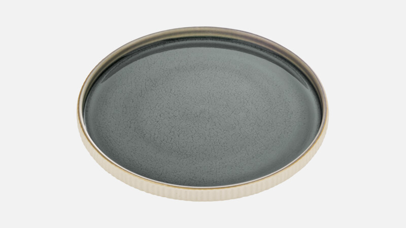 NARA - Teller flach rund Relief - Dessertteller grau/grey 21cm