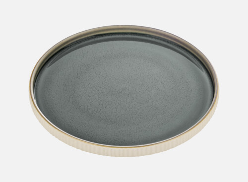 Plate flat round embossed grau/grey 21cm