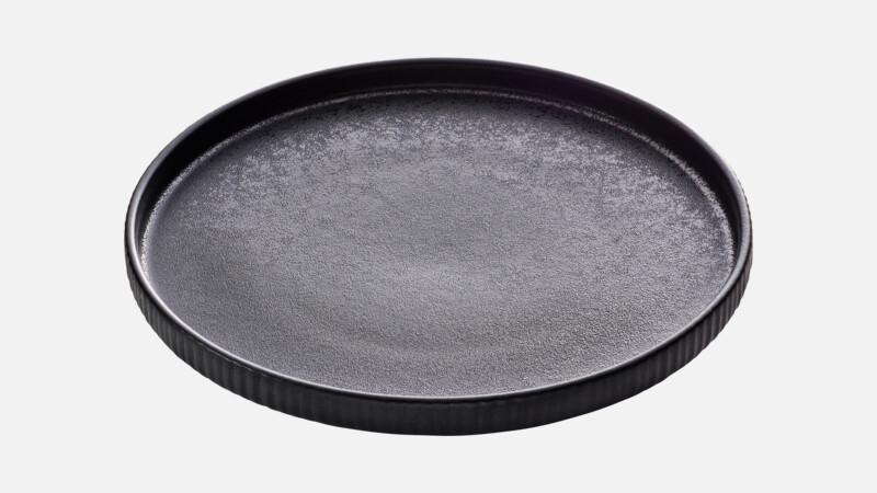 NARA - Plate flat round embossed - Dessertplate schwarz/black 21cm