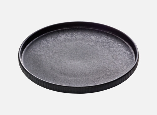 Teller flach rund Relief schwarz/black 21cm