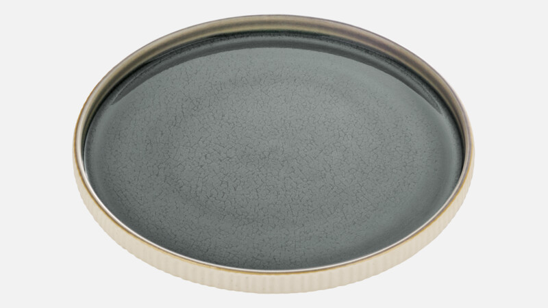 NARA - Teller flach rund Relief - Speiseteller grau/grey 27cm