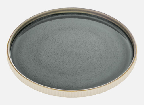 Plate flat round embossed grau/grey 27cm