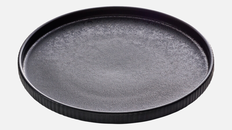 NARA - Teller flach rund Relief - Speiseteller schwarz/black 27cm