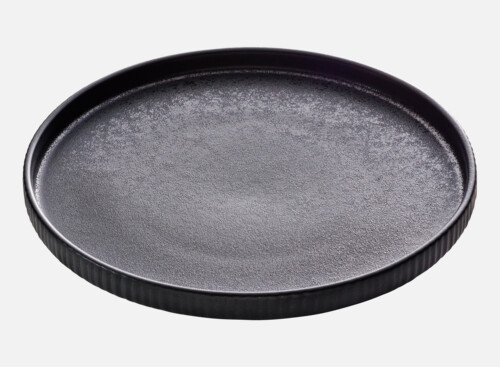 Teller flach rund Relief schwarz/black 27cm